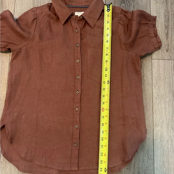 Pilcro Anthropology The Aly Puff Sleeve Linen Edition XS - Picture 11 of 11